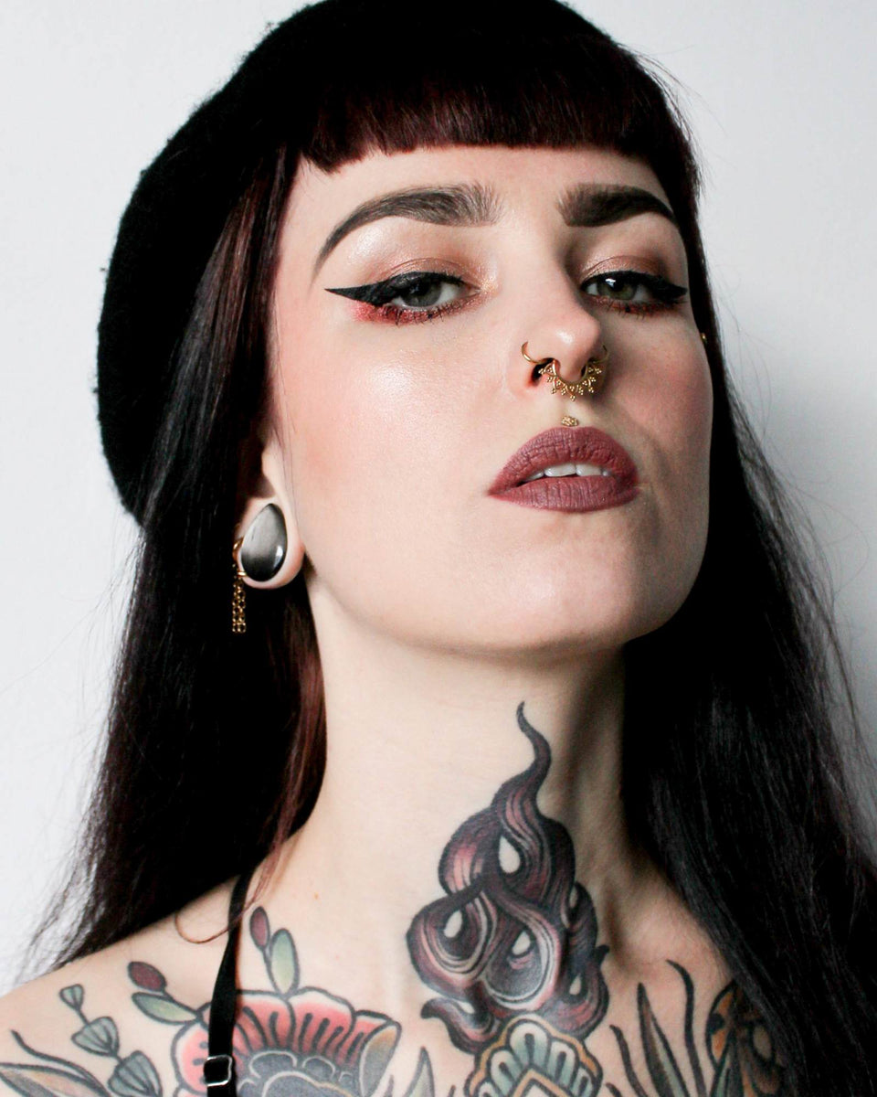 Silver Obsidian Teardrop Plugs Stretched Ear Jewelry Plug Earrings