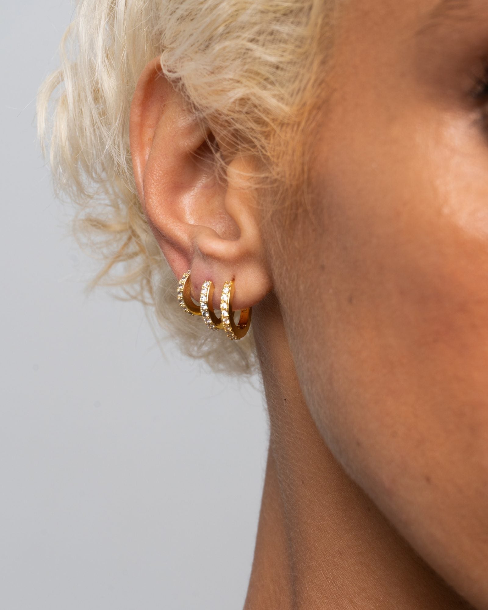 Classic Bejewelled Huggie Earrings - Earrings - Ask and Embla