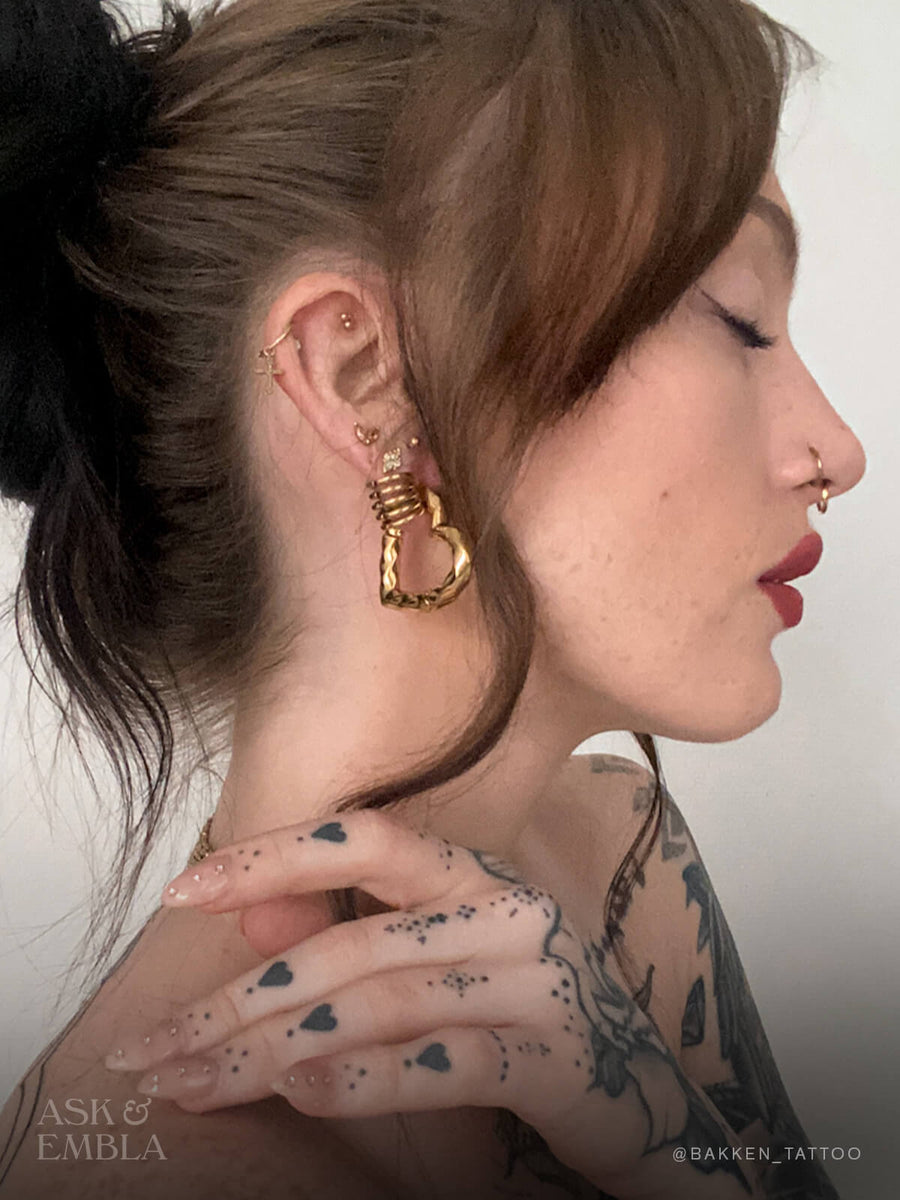 Classic Halo Hangers (3 Sizes) in Medium (6g) - Gold - Stretched Ear Jewelry by Ask & Embla