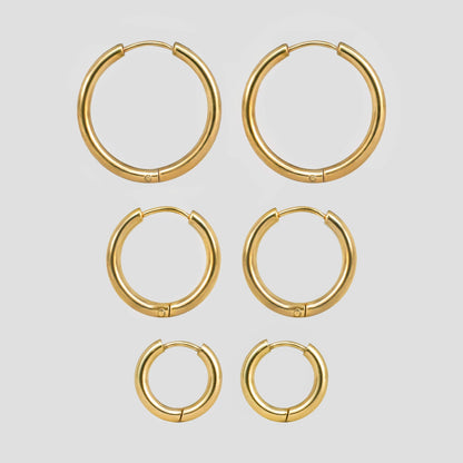 Tria Hoop Earrings Set (Pack of 3) - Hoops - Ask and Embla