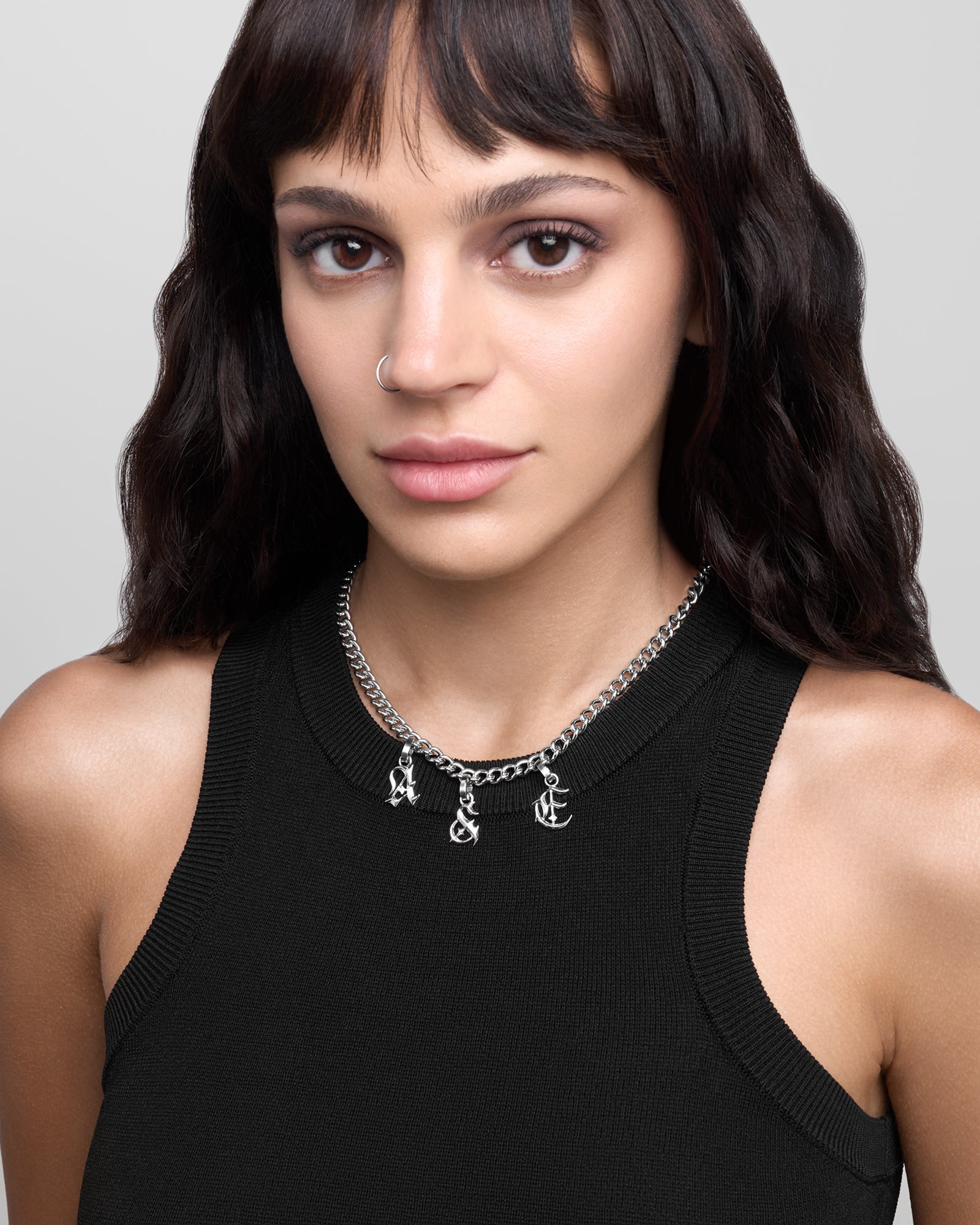 Mini Blackletter Charms - T-Charms- Silver - - Ask & Embla