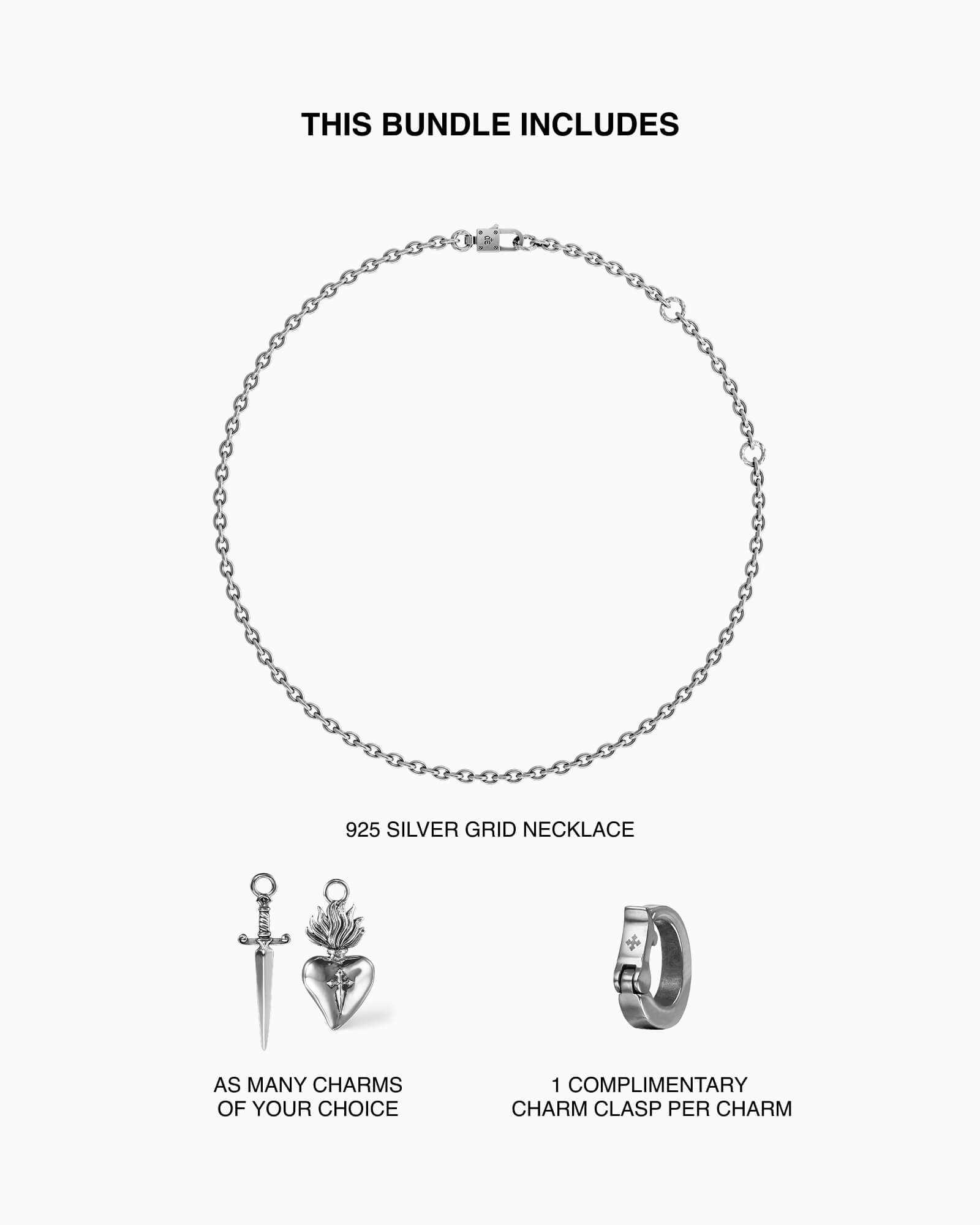 Grid Necklace and Charm Bundle-Necklaces- - - Ask & Embla