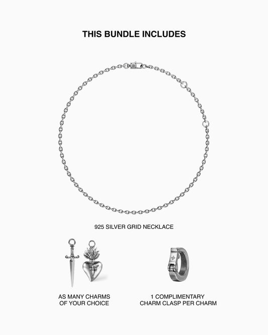 Grid Necklace and Charm Bundle-Necklaces- - - Ask & Embla