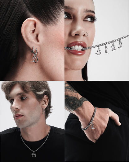 Mini Blackletter Charms - G-Charms- Silver - - Ask & Embla