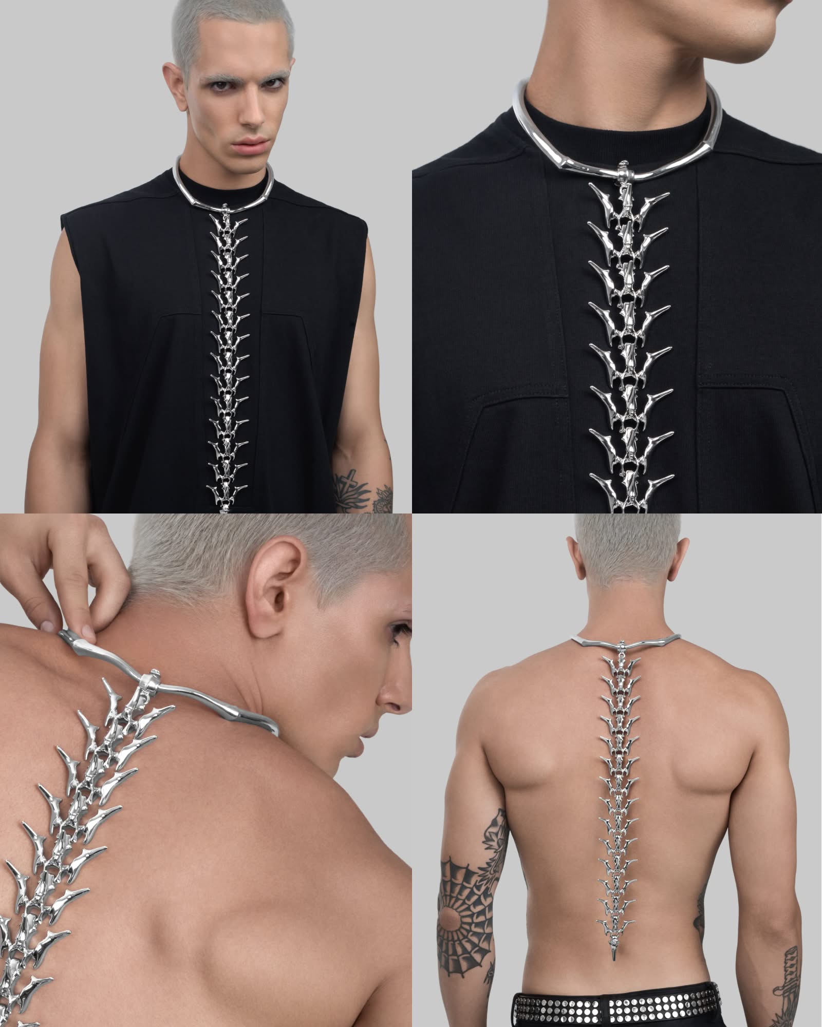 Vertebrae Spine collar necklace-Choker Necklaces- - - Ask & Embla