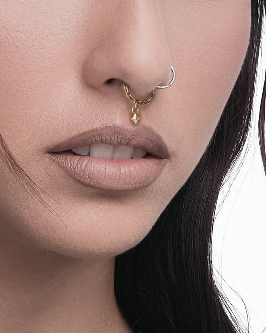 Gold Nose Piercing Ring Middle Septum Ring Small Nose Hoop