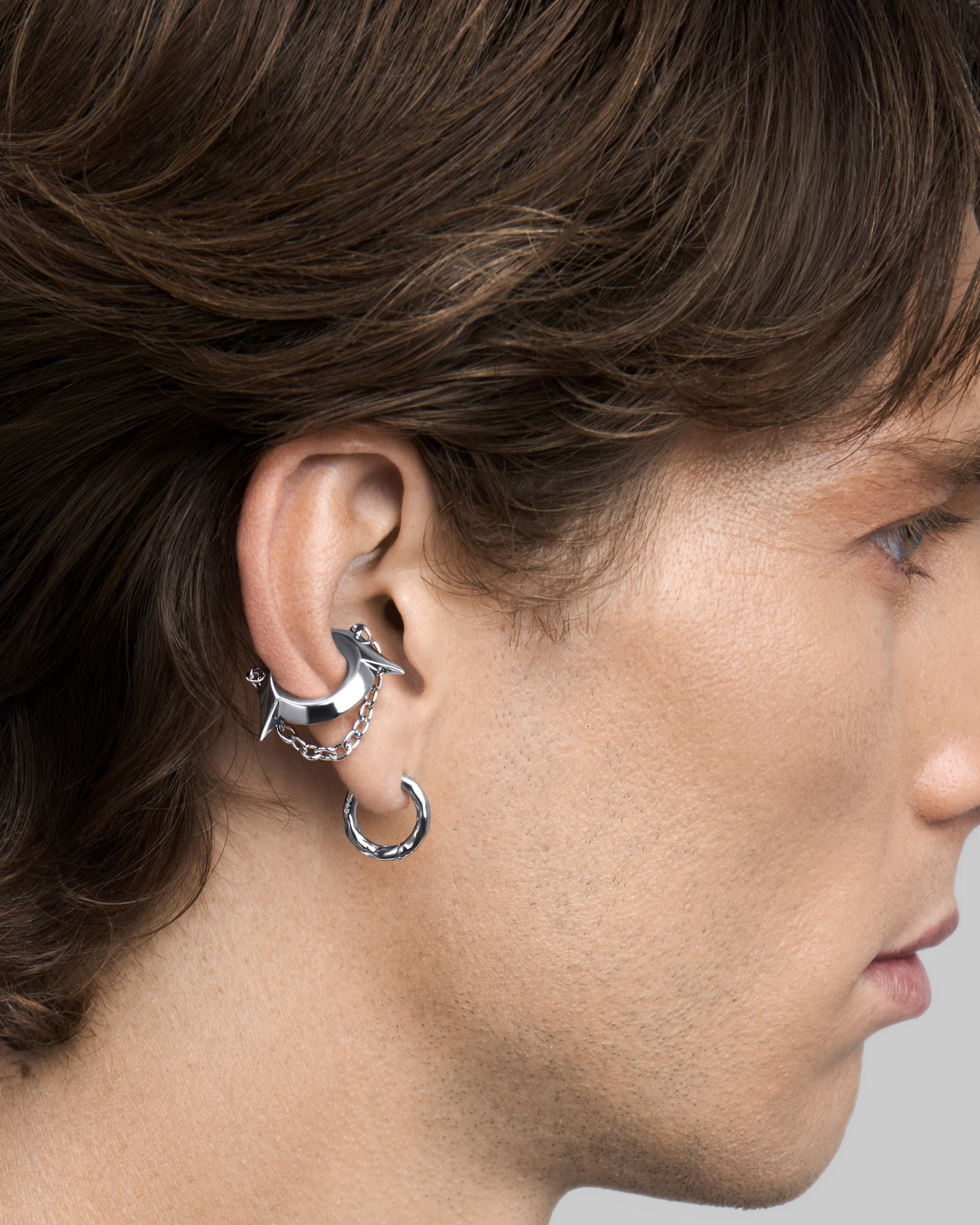 Exe Chain Ear Cuff-Ear Cuff- Silver - - Ask & Embla
