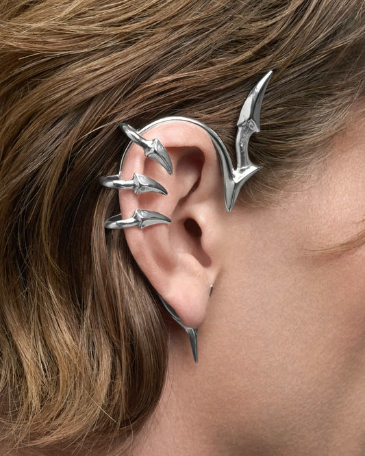 Vertebrae ear cuff-Earrings- Silver - Left ear - Ask & Embla