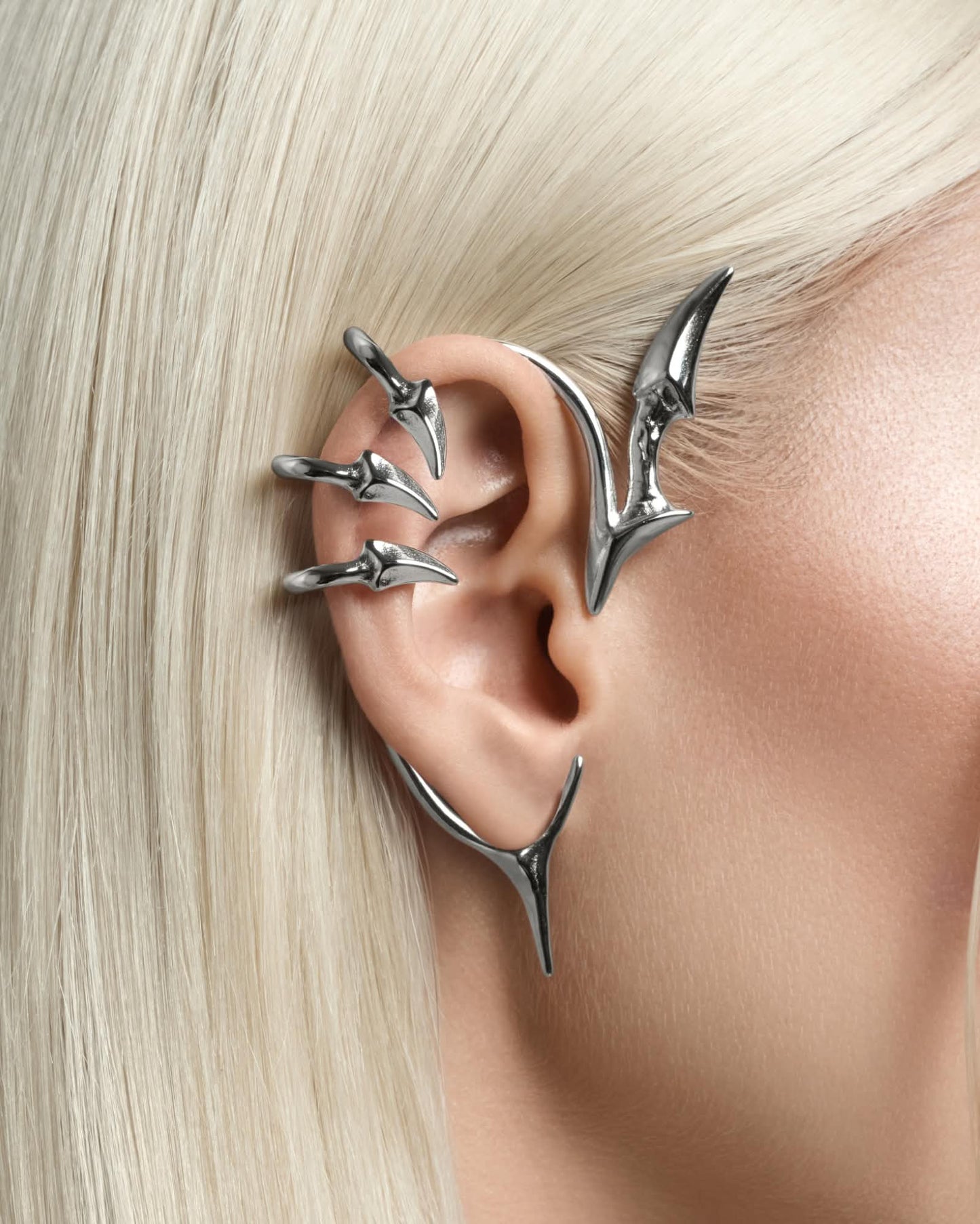 Vertebrae ear cuff-Earrings- Silver - Left ear - Ask & Embla