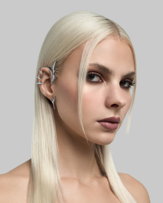 Vertebrae ear cuff-Earrings- Silver - Left ear - Ask & Embla