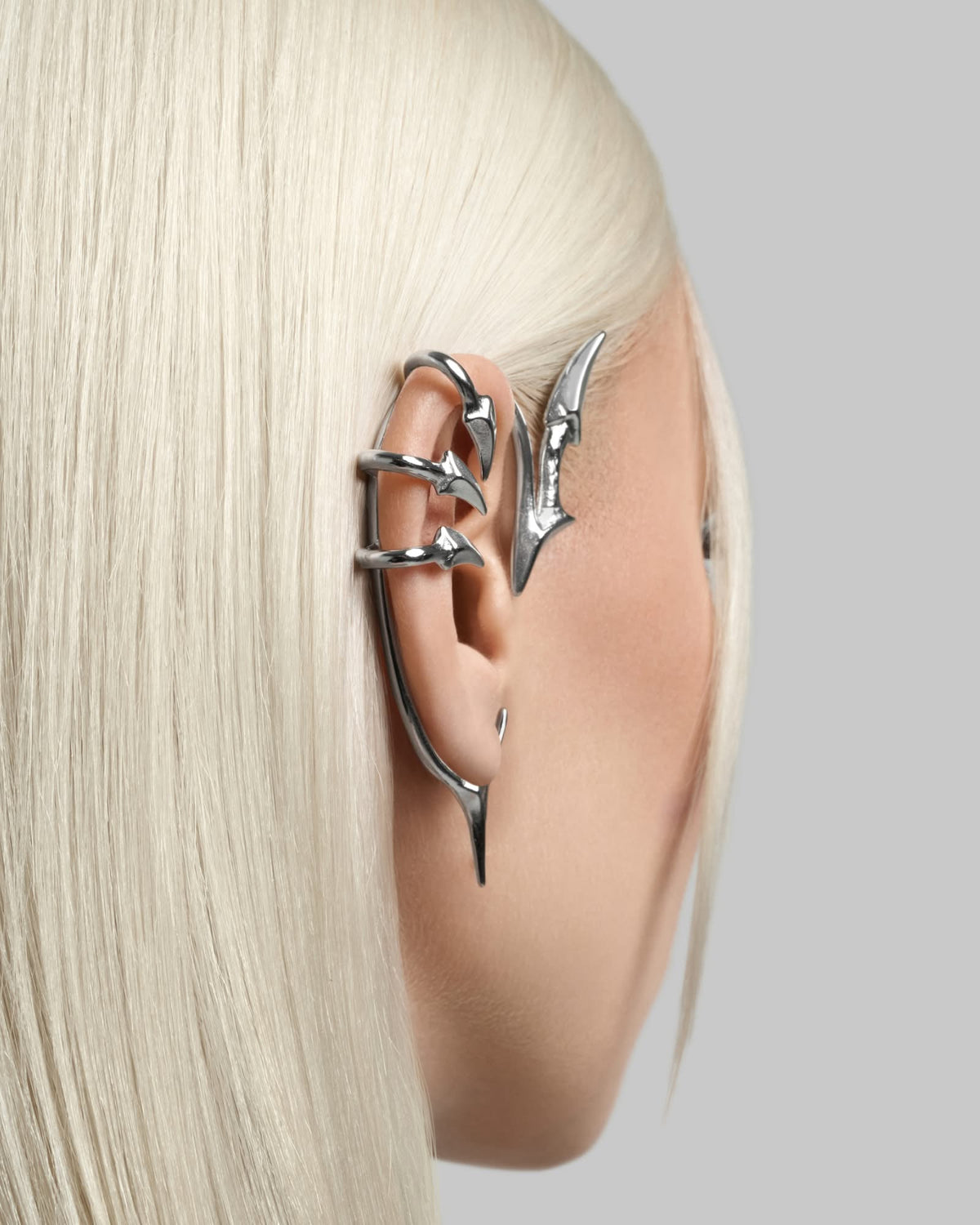 Vertebrae ear cuff-Earrings- Silver - Left ear - Ask & Embla