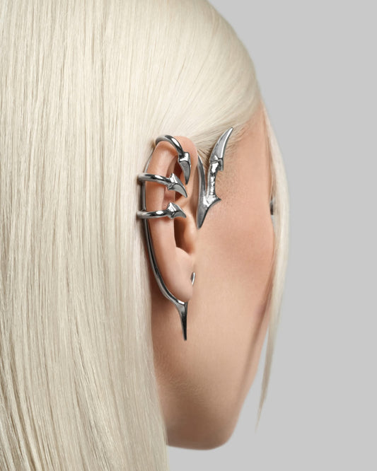 Vertebrae ear cuff-Earrings- Silver - Left ear - Ask & Embla