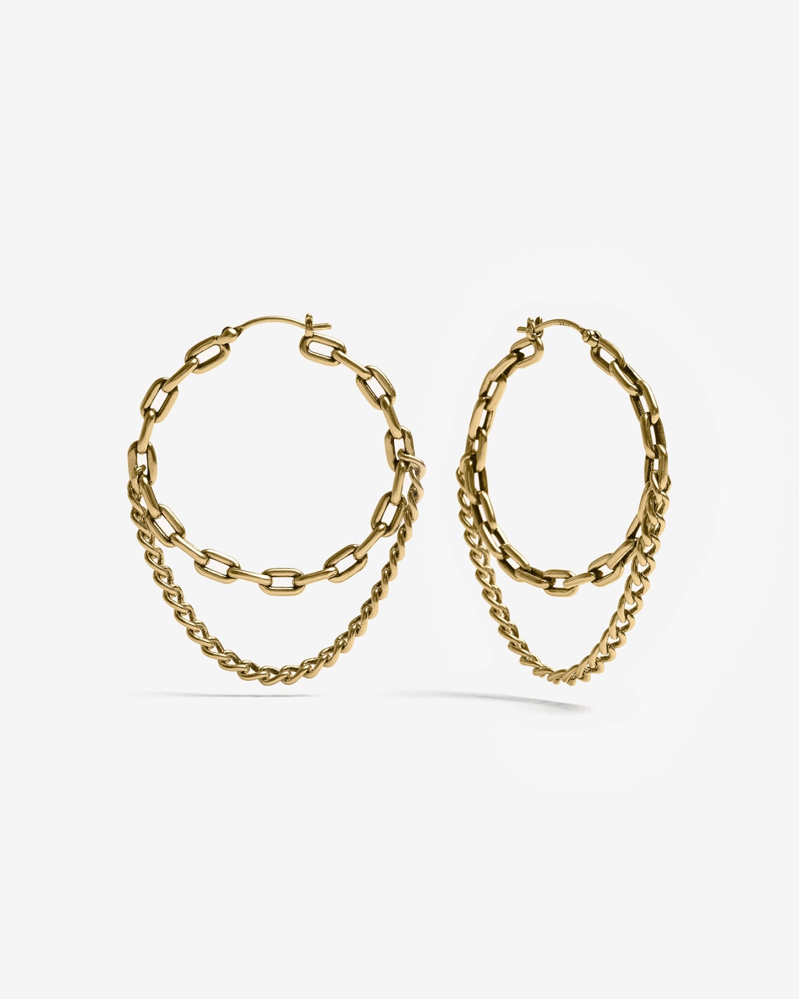 Lynx Chain Earrings-Ear Hoops- Gold - - Ask & Embla