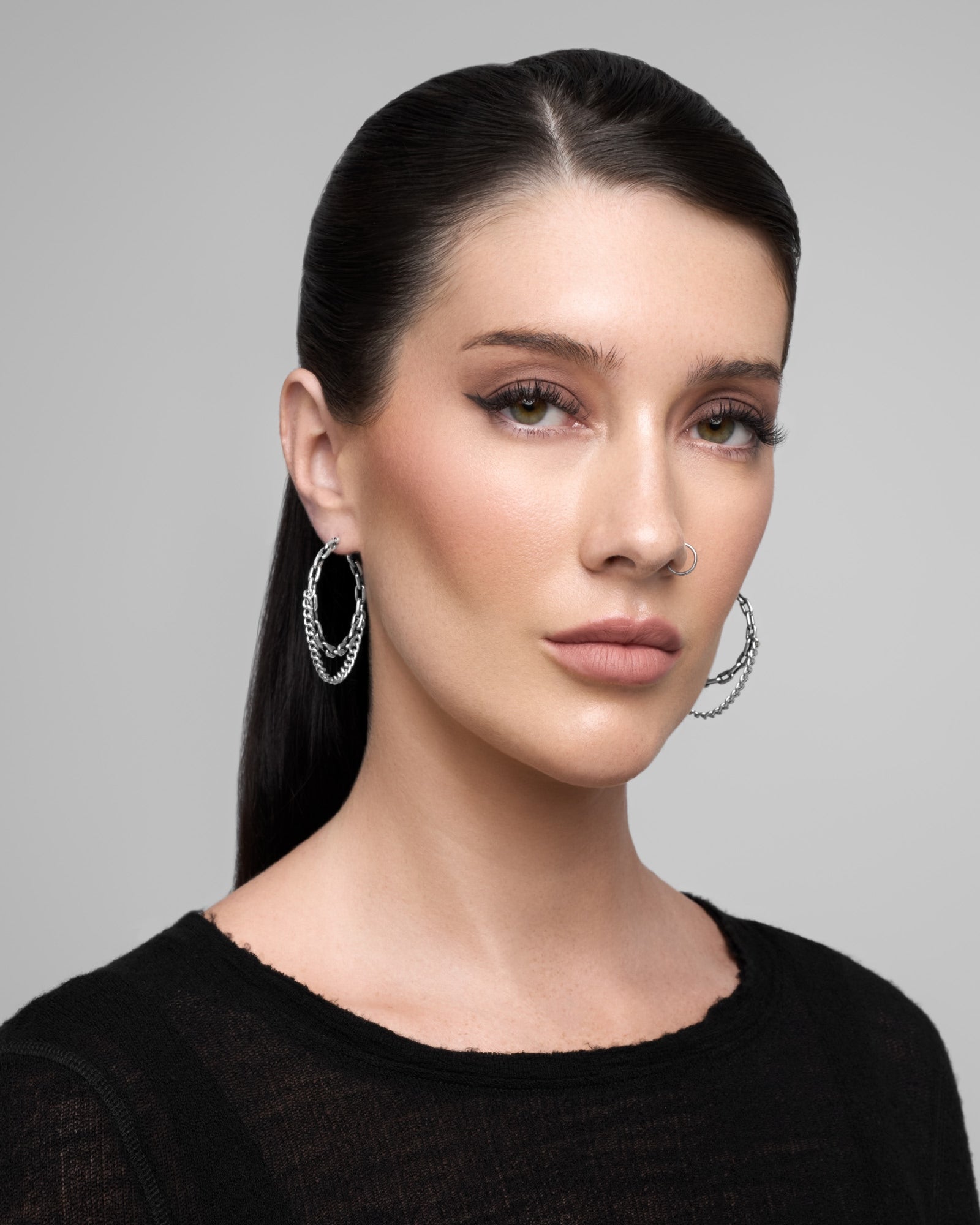 Lynx Chain Earrings-Ear Hoops- Gold - - Ask & Embla