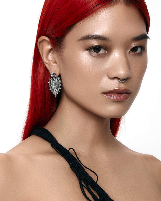 Sacred Heart Earrings-Ear Dangles- Gold - - Ask & Embla