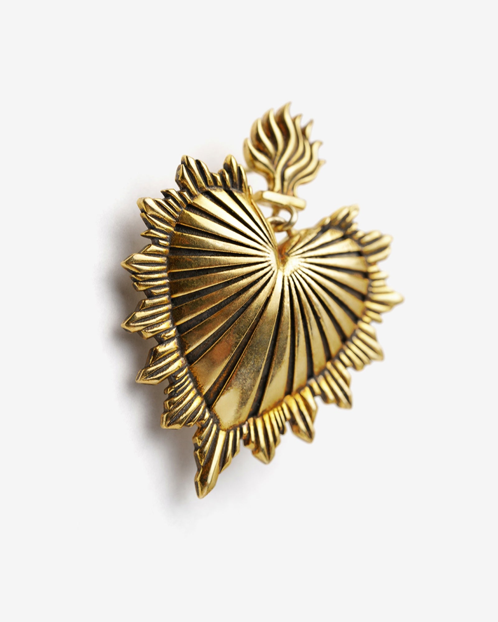 Sacred Heart Earrings-Ear Dangles- Gold - - Ask & Embla