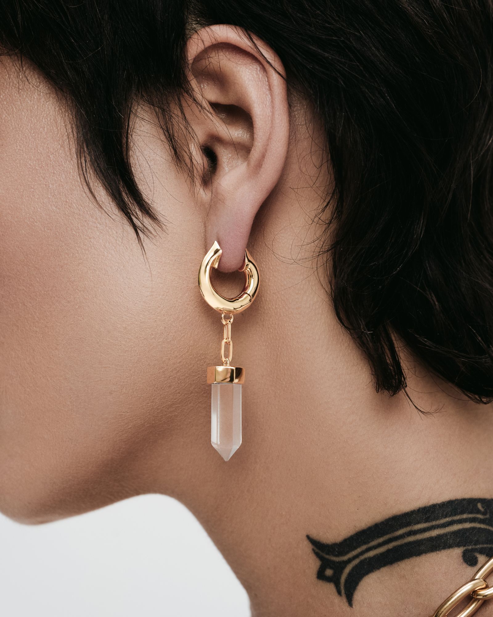 Elixir Crystal Earrings-Ear Hoops- Gold - Amethyst - Ask & Embla