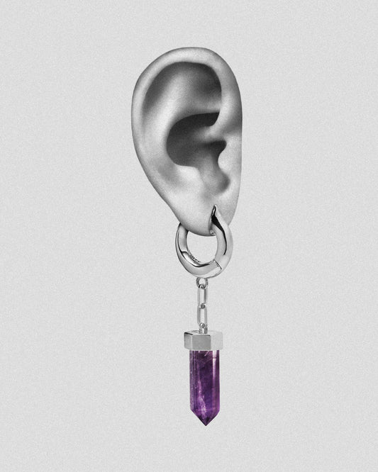 Elixir Crystal Earrings-Ear Hoops- Gold - Amethyst - Ask & Embla