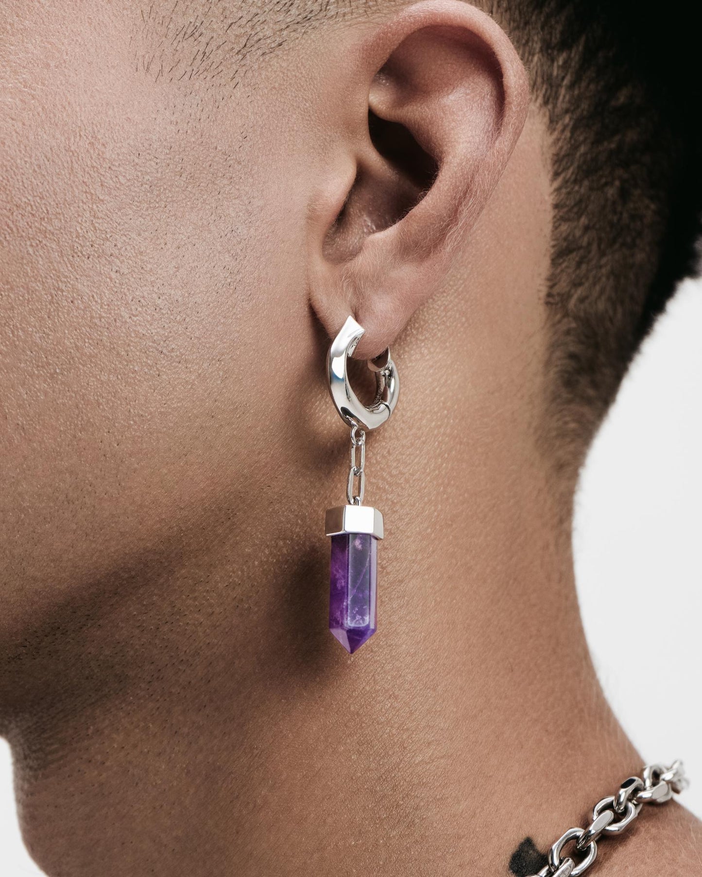 Elixir Crystal Earrings-Ear Hoops- Gold - Amethyst - Ask & Embla