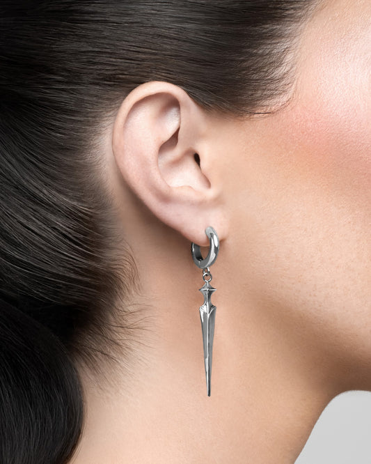 Saber Earrings-Ear Dangles- Silver - - Ask & Embla