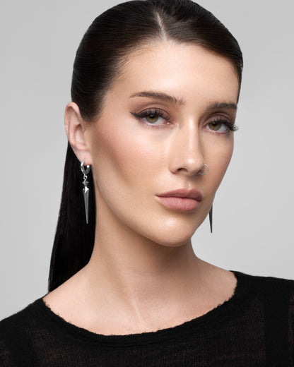 Saber Earrings-Ear Dangles- Silver - - Ask & Embla