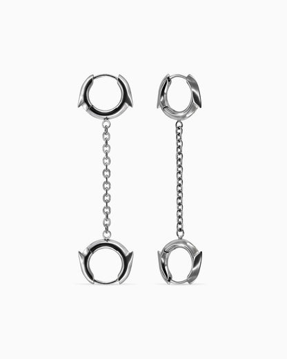 Exe Chain Earrings-Ear Dangles- Silver - - Ask & Embla