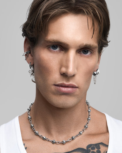 Exe Chain Earrings-Ear Dangles- Silver - - Ask & Embla