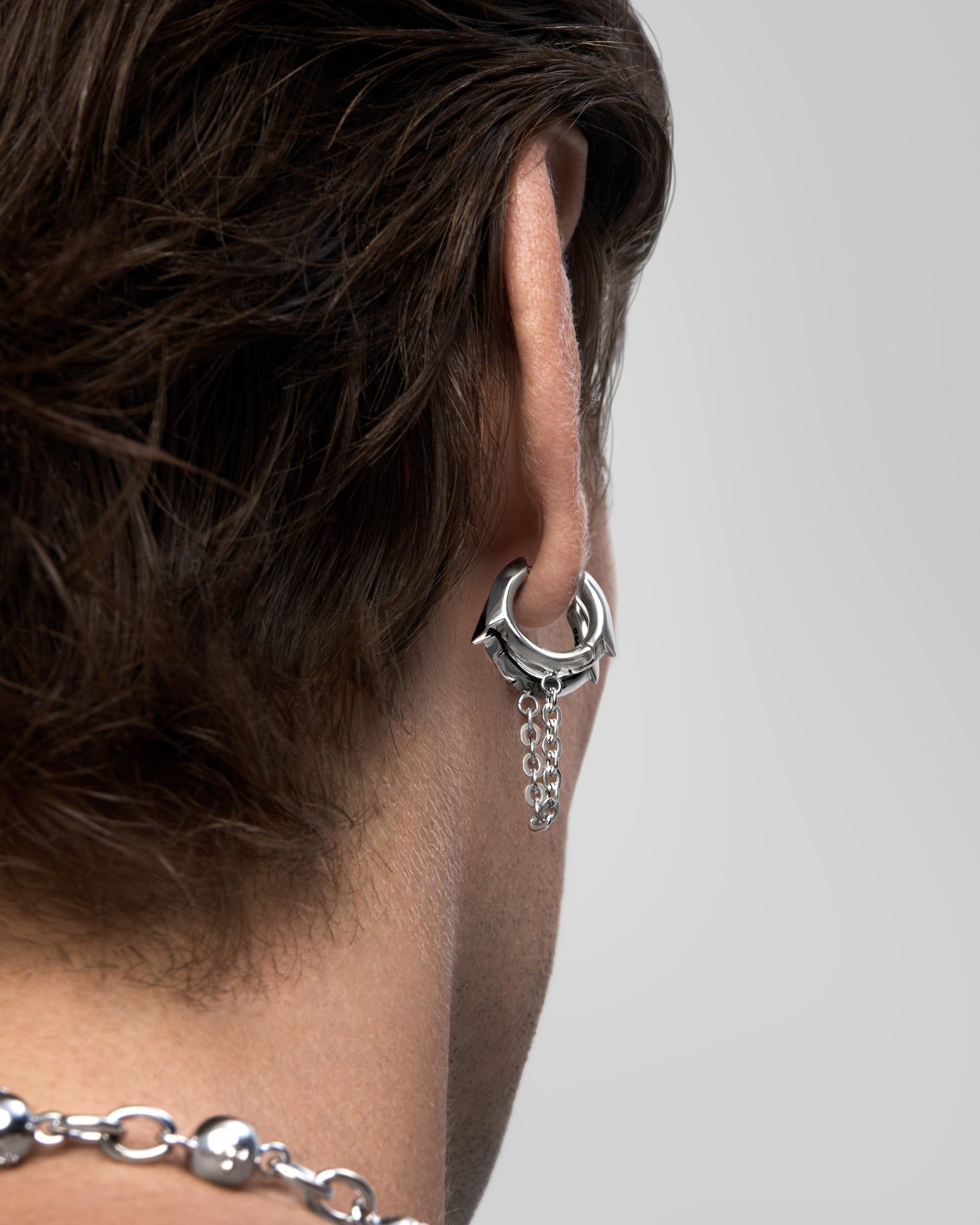 Exe Chain Earrings-Ear Dangles- Silver - - Ask & Embla