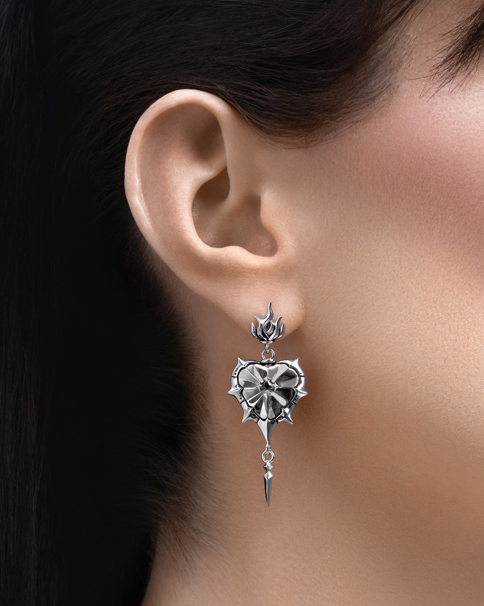 THE SACRILEGE Mini Earrings-Ear Dangles- Silver - - Ask & Embla
