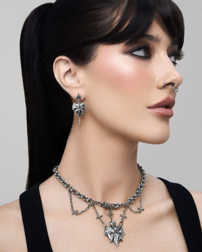 THE SACRILEGE Mini Earrings-Ear Dangles- Silver - - Ask & Embla