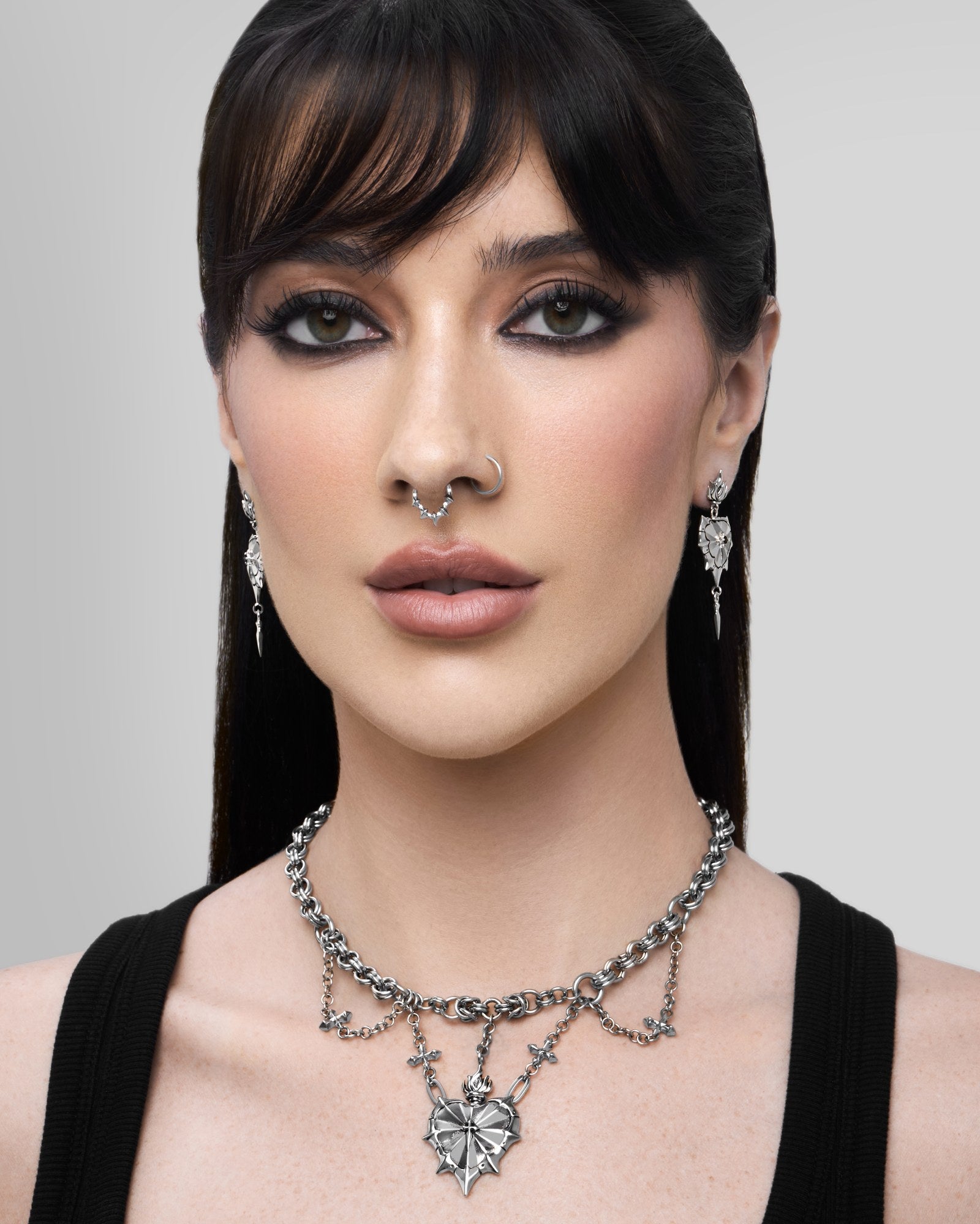 THE SACRILEGE Mini Earrings-Ear Dangles- Silver - - Ask & Embla