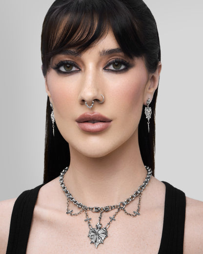 THE SACRILEGE Mini Earrings-Ear Dangles- Silver - - Ask & Embla