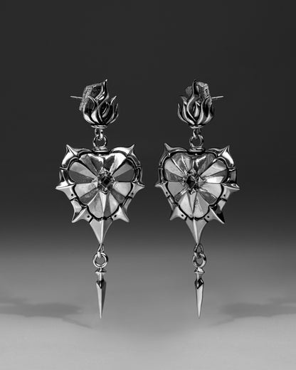 THE SACRILEGE Mini Earrings-Ear Dangles- Silver - - Ask & Embla