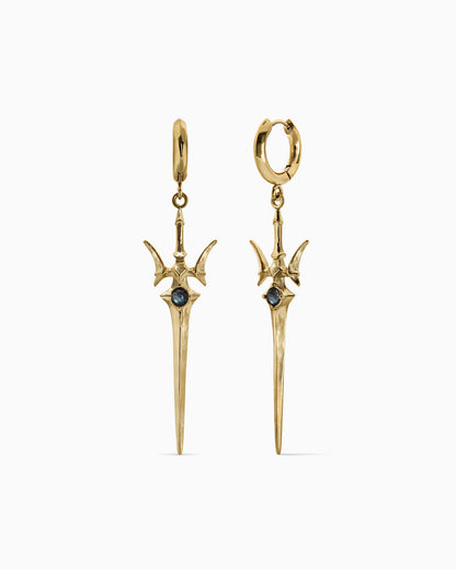 Valkyrie Sword earrings-Ear Dangles- Gold - - Ask & Embla