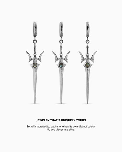 Valkyrie Sword earrings-Ear Dangles- Gold - - Ask & Embla