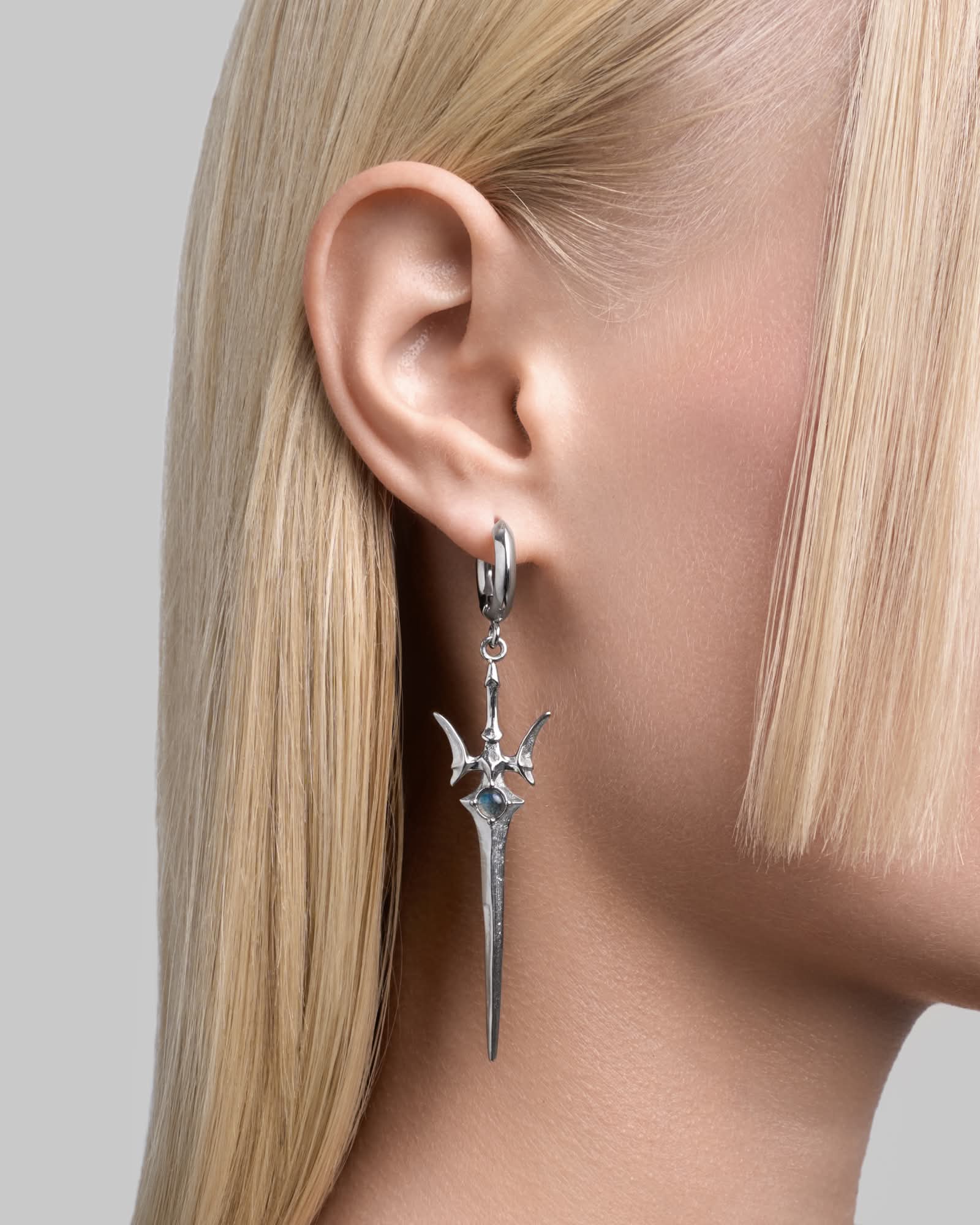 Valkyrie Sword earrings-Ear Dangles- Gold - - Ask & Embla