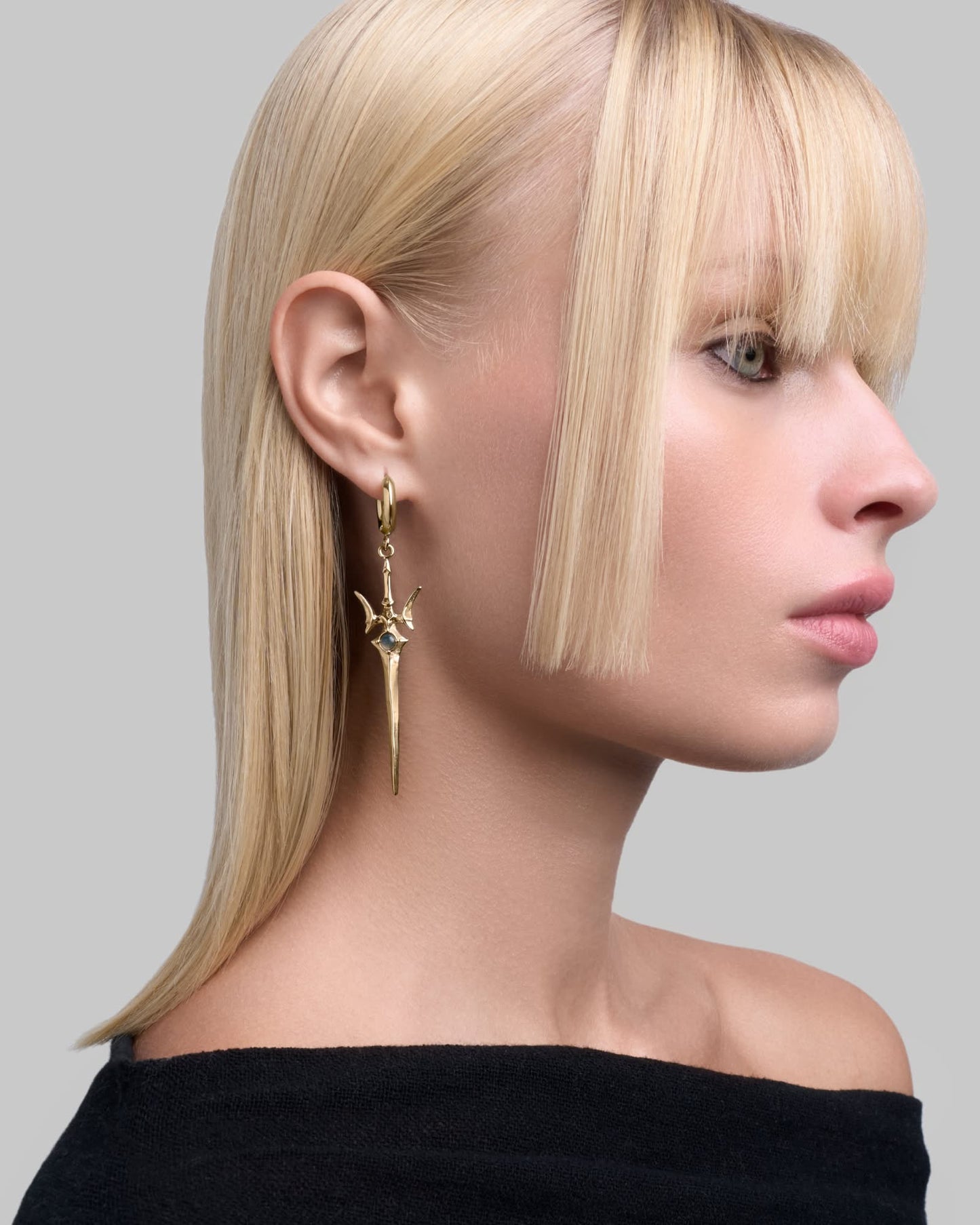 Valkyrie Sword earrings-Ear Dangles- Gold - - Ask & Embla