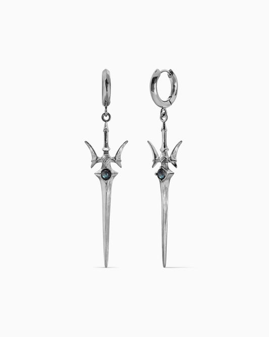 Valkyrie Sword earrings-Ear Dangles- Silver - - Ask & Embla