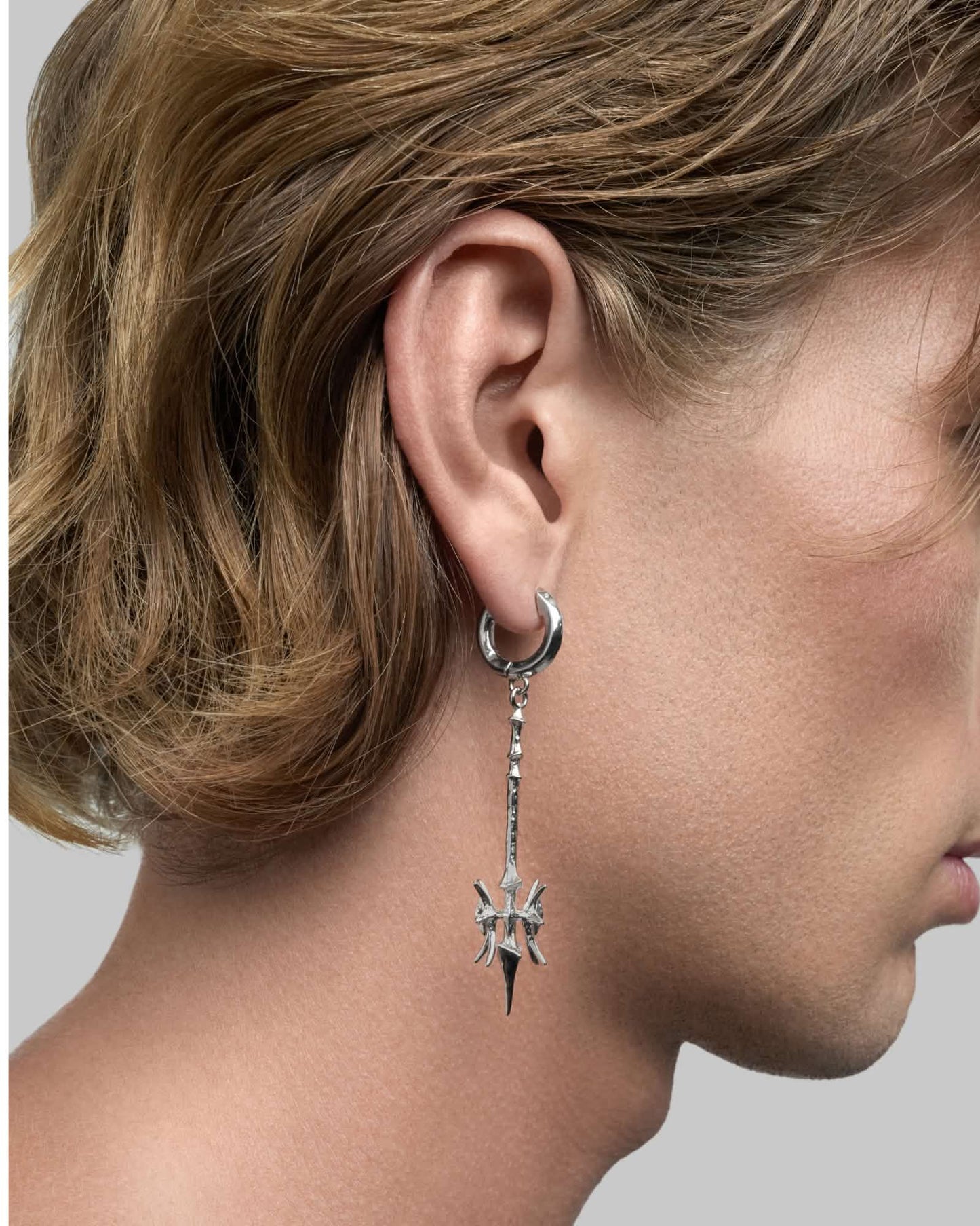 Valkyrie Flail earrings-Ear Dangles- Silver - - Ask & Embla