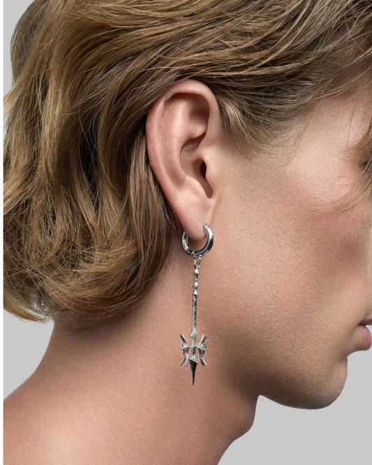 Valkyrie Flail earrings-Ear Dangles- Silver - - Ask & Embla