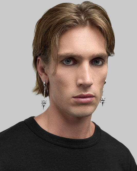 Valkyrie Flail earrings-Ear Dangles- Silver - - Ask & Embla