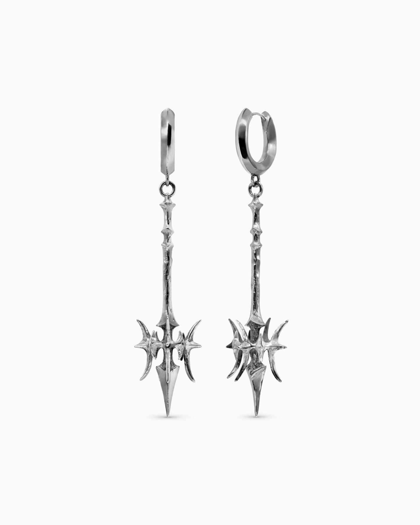 Valkyrie Flail earrings-Ear Dangles- Silver - - Ask & Embla