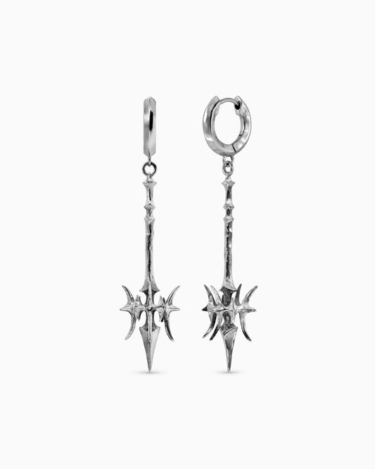 Valkyrie Flail earrings-Ear Dangles- Silver - - Ask & Embla