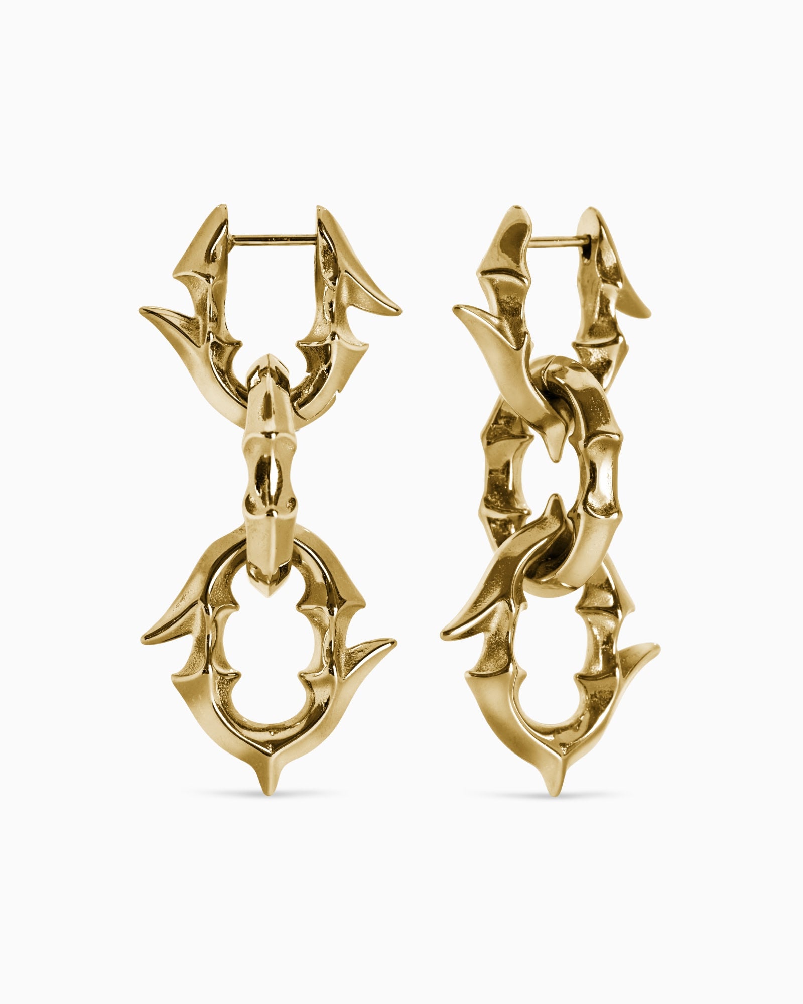 Labyrinth earrings-Ear Dangles- Gold - - Ask & Embla