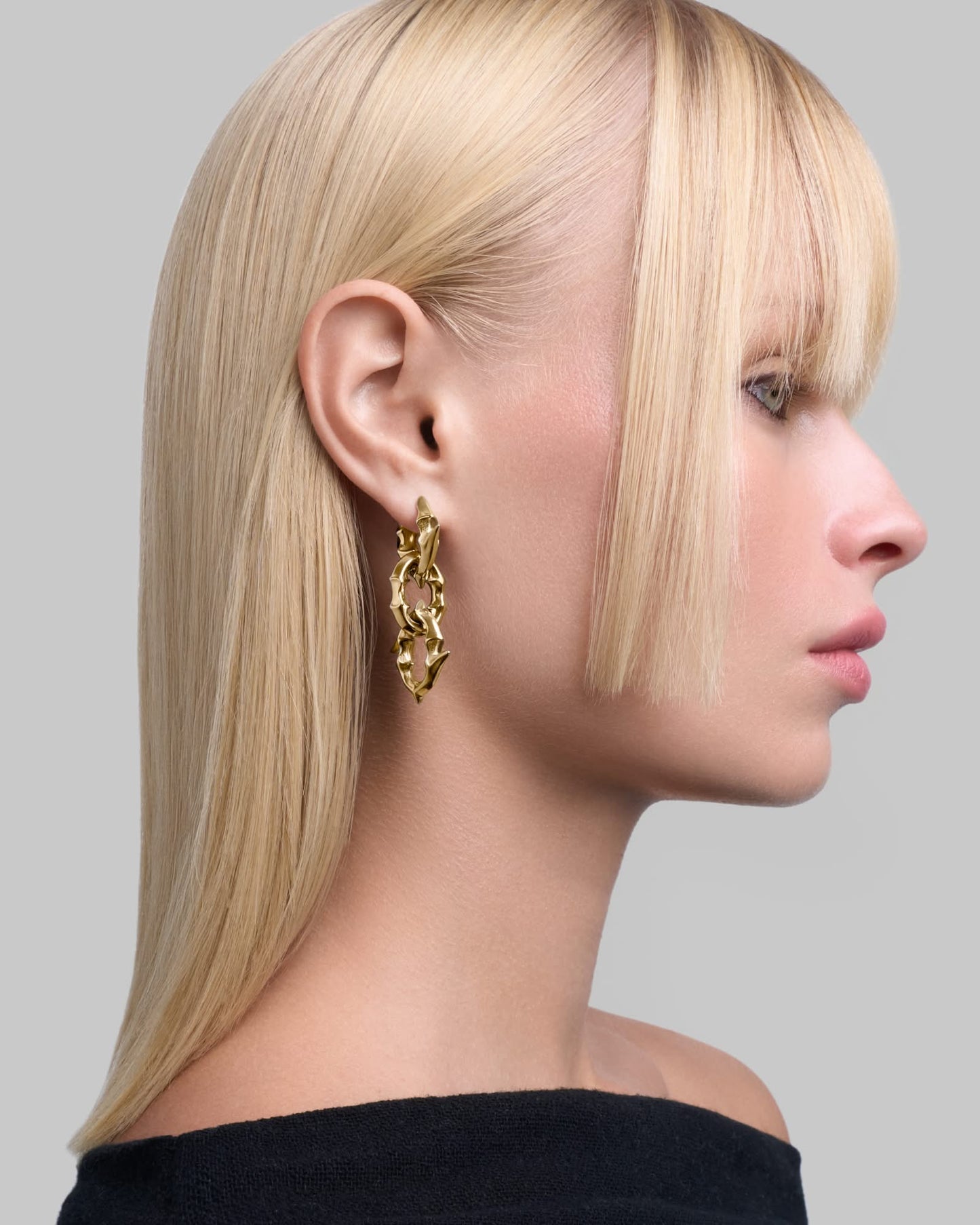 Labyrinth earrings-Ear Dangles- Gold - - Ask & Embla