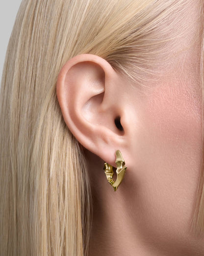 Labyrinth earrings-Ear Dangles- Gold - - Ask & Embla