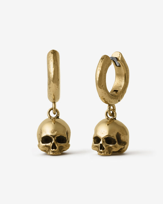 Cranium Earrings-Ear Dangles- Gold - - Ask & Embla
