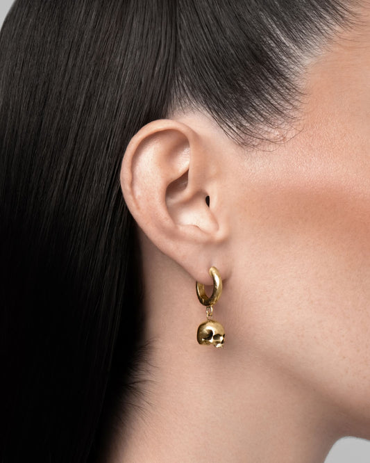Cranium Earrings-Ear Dangles- Gold - - Ask & Embla