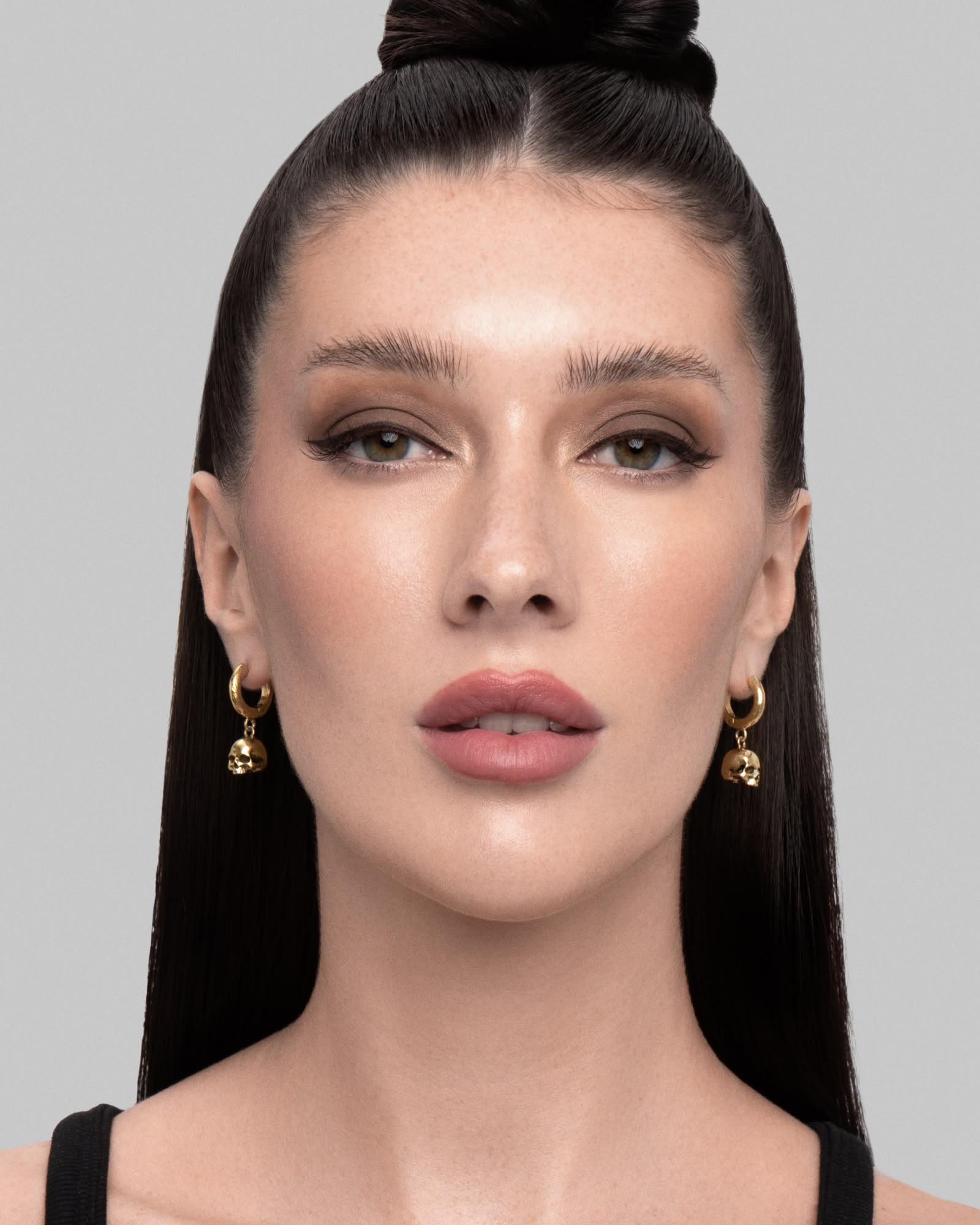 Cranium Earrings-Ear Dangles- Gold - - Ask & Embla