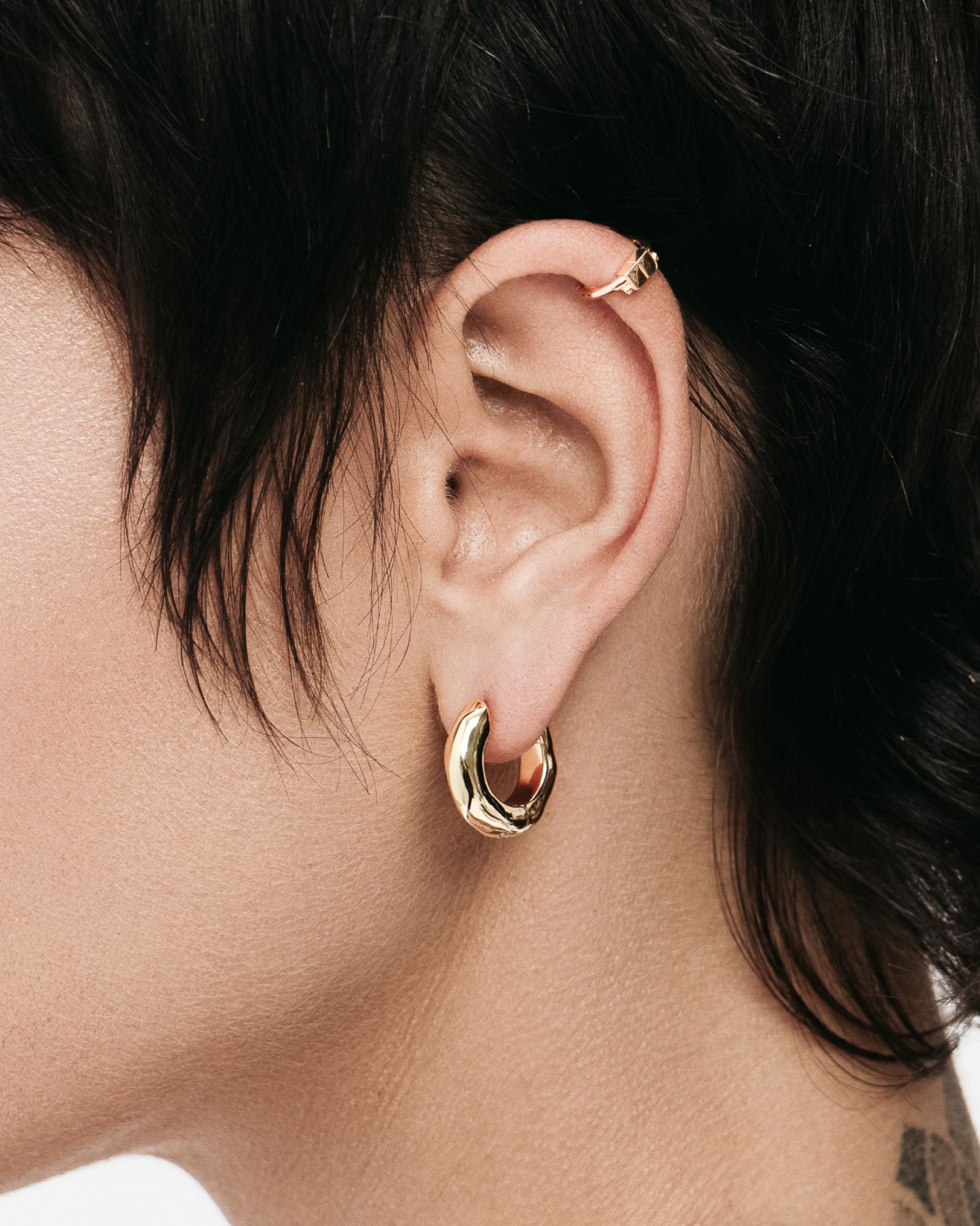 Sync Earrings-Ear Huggies- Gold - - Ask & Embla